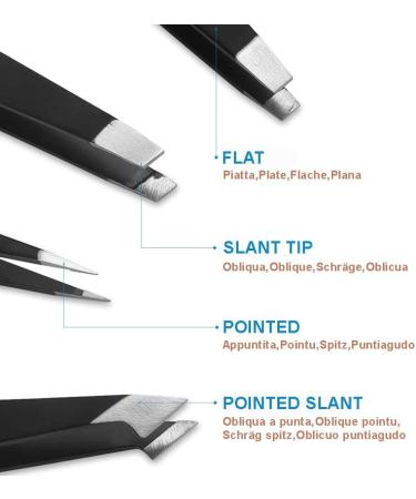 Longivia High-Quality Stainless Steel Eyebrow Tweezers - 4 Piece Set Test Winner for Precision Plucking & Splinter Removal - Buy Online on GoSupps.com