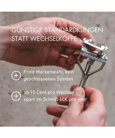 Shavent Original Swing Head Razor - Eco-Friendly Metal Wet Razor for Men Plastic-Free Durable Body Razor with Affordable Blades - Made in Germany - Buy Online on GoSupps.com