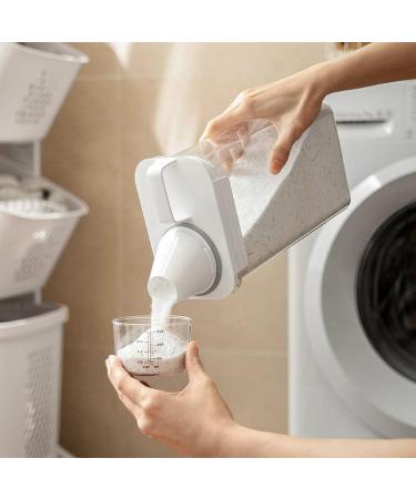 Liquid Powder Detergent Dispenser Laundry Powder Moisture Proof Storage Tank Transparent Liftable Cleaning Supplies Subpackage PET Laundry Liquid Sealed Tank with Measuring Cup (1100ML) - Buy Online on GoSupps.com