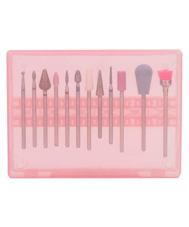 12pcs Ceramic Nail Drill Bit Set Electric Drill File Grinding Head Set with Pink Box(#6)