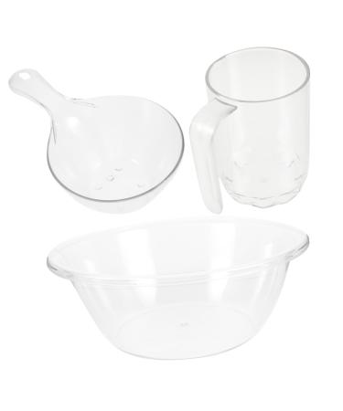 1 Set Beauty Salon Special Wash Basin Clear Cup Clear Washing Basin Round Plastic Washing Basin Round Clear Wash Basin Washing Basin Kit Facial Cleansing Basin