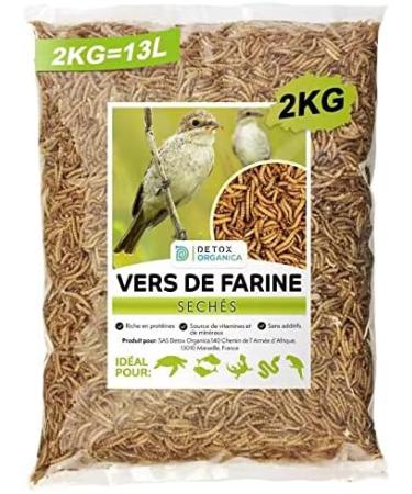 Dried Meal Worms 2 kg Fits 12500 ml Treats for Birds Fish Turtles Hedgehogs Rodents and Reptiles - Buy Online on GoSupps.com