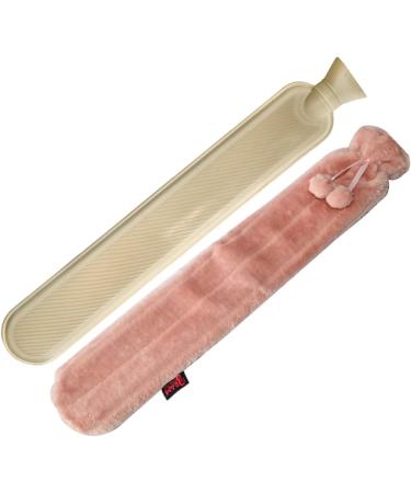 RAM Extra Long Hot Water Bottle with Soft Fur Cover - 72 cm Pink | Cozy Comfort for Pain Relief - Buy Online on GoSupps.com