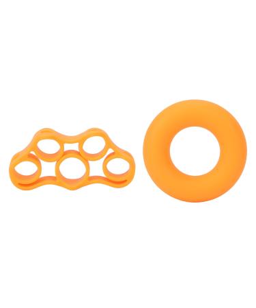 Hand Grip Strengthener O-Ring Finger Exerciser Grip Ring Orange 50 Lbs and Orange Stretcher 11 Lb For Arthritis Finger Recovery