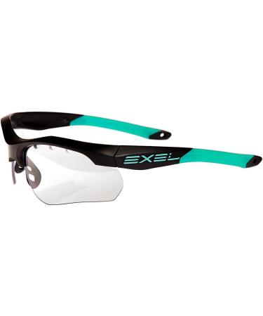 Exel Floorball Eyeguard - IFF Tested Guardian Glasses for Youth & Adults | Black/MINT with Neck Band & Cleaning Cloth - Buy Online on GoSupps.com