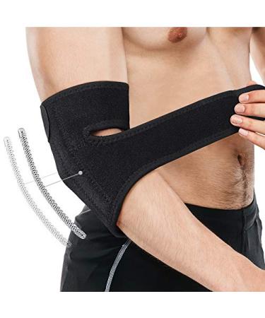 Tennis Elbow Support Brace for Golfers and Tendonitis Arm Wrap Strap Band Arthritis Compression Adjustable Neoprene Sleeve for Left and Right Size Fits Men and Women