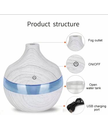 Mini USB Air Humidifier | Portable LED Light 130ml Mist Spray | Wood Grain Aroma Diffuser | Small Appliance for Bedroom Accessories - Buy Online on GoSupps.com
