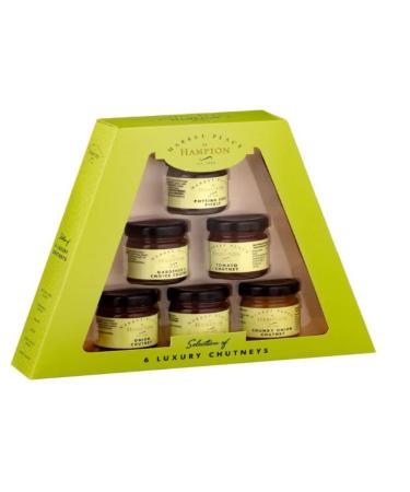 Hampton Preserves Finest Selection Chutneys & Pickles Gift Set 6 Mini Jars (35g each)