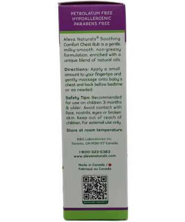 Aleva Naturals Soothing Chest Rub for Babies 1.7 Fl Oz | Eucalyptus & Lavender Oils | Gentle Relief for Stuffy Noses - Buy Online on GoSupps.com