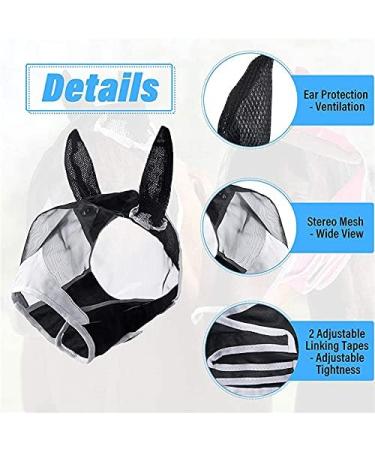 Horse Fly Mask Horse Eye Mask Extended View Mosquito Protection Removable for Horses S Blue Green - Buy Online on GoSupps.com