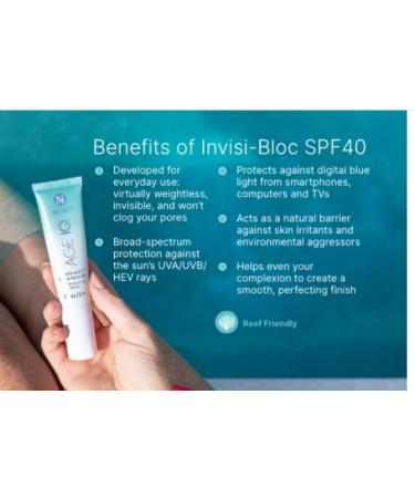 Buy Age IQ Invisi-Bloc Sunscreen Gel SPF 40 | Broad Spectrum Protection | 1 fl. oz | Fast International Shipping - Buy Online on GoSupps.com
