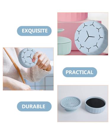 Premium Foldable Silicone Makeup Brush Cleaner Box - Efficient Brush Cleaning Mat & Accessories | Blue - Buy Online on GoSupps.com
