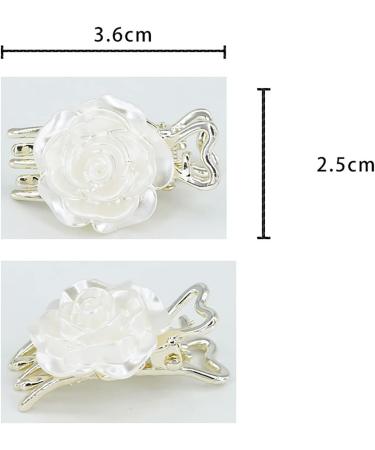 TseenYi Flower Wedding Hair Clip Vintage Rose Flower Claw Clip Bridal Headpiece Hair Clip Crystal Hair Pins Accessories Jewellery for Women Girls (White 1 Piece) - Buy Online on GoSupps.com