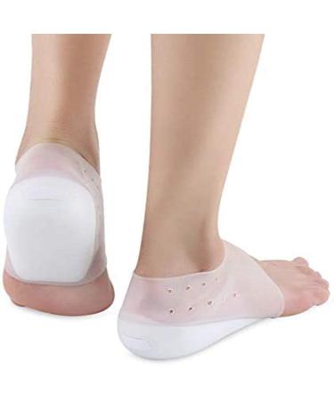 Dr.Pedi Height Increase Heels Cushion Insole, Gel Heel Invisible Height Elevators, Heal Dry Cracked Heels Arch Support Heel Protectors 2.5CM White 2.5 cm