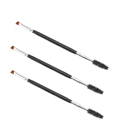 Verdant Touch Dual Eyebrow Brush Dual Brow Brush 3-Piece Set Portable Professional Angled Eye Brow Brush Dual Headed for Beauty Room Household Travel