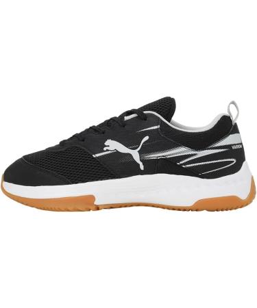 PUMA Unisex Kinder Varion Li Jr Indoor Court Shoe - 34 EU Black Cool Light Gray Yellow Blaze Gum | International Shipping Available - Buy Online on GoSupps.com
