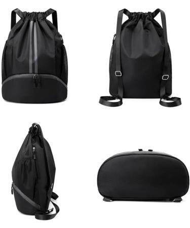 Allzbst Waterproof Gym Bag & Sports Backpack for Men & Women | Football Bag with Cord | Black Sports Bag - Buy Online on GoSupps.com