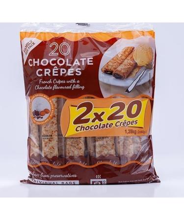 Tigreat French 40 Ready Chocolate Crepes Family Kids - Pack of 40x32g Snack Bags