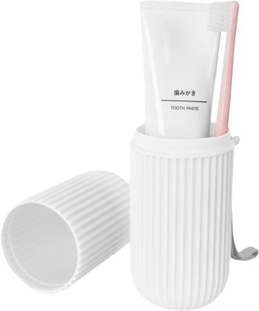 Travel Toothbrush Case & Container | Multifunctional Toothbrush & Toothpaste Set for Camping Business & School | White Travel Storage Solution - Buy Online on GoSupps.com
