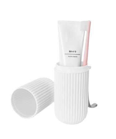 Toothbrushes etui for on the go toothbrush travel case |Dustproof toothbrush travel containers travel toothbrush cup holder for travel camping business trip and school white