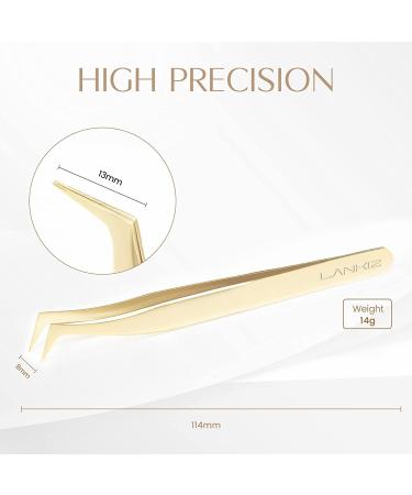 LANKIZ Professional Boot Tweezers | L Angled Tips | Volume Tweezer Tool for Eyelash Extensions | 3D-5D Individual Volume Fan Making | Precision Lash Extensions - Boot 08A - Buy Online on GoSupps.com