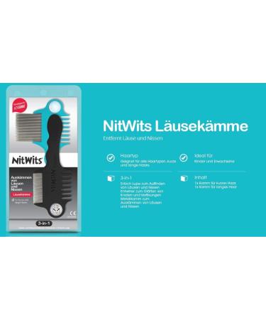 NitWits Lice Comb for Children & Adults - 3-in-1 Metal Lice & Nits Comb with Detangler & Magnifying Glass (Pack of 2) - Effective Lice Treatment & Prevention - Buy Online on GoSupps.com