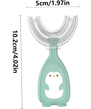 U-Shaped Toothbrush for Kids - Silicone Baby Toothbrush for Effective Mouth Cleaning | Eco-Friendly Green Design - Buy Online on GoSupps.com