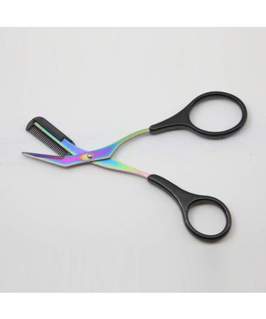 YITAQI Eyebrow Comb Scissors Titanium Grooming Trimmer - Stainless Steel Makeup Tools, Eyelash Hair Clips, Shaping Razor Hair Scissors Trimmer (Green/Purple) - Buy Online on GoSupps.com