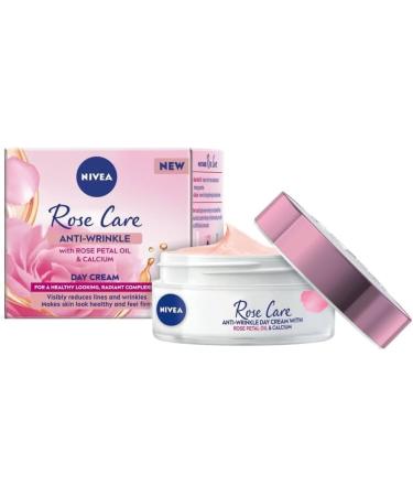 NIVEA Rose Care Anti-Wrinkle Day Cream (50 ml), anti-wrinkle face cream with nourishing and antioxidant properties, based on rose petal oil and calcium