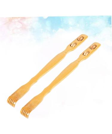 Goohochy 2-Piece Wooden Back Scratcher & Shoulder Massager - High-Quality Bamboo Body Relaxation Device for Men - Buy Online on GoSupps.com