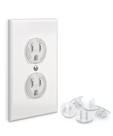 BABY PROOF ME 24 Pack Outlet Covers Baby Proofing, Provide Shock Prevention and Easy Installation, Safe and Secure Plastic Plug Covers for Power Sockets