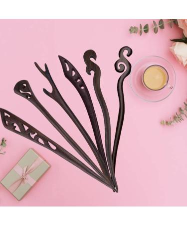 6 Handmade Ebony Hair Clips - Retro Japanese Style for Long Curly Hair - Perfect for Women & Kids - Buy Online on GoSupps.com