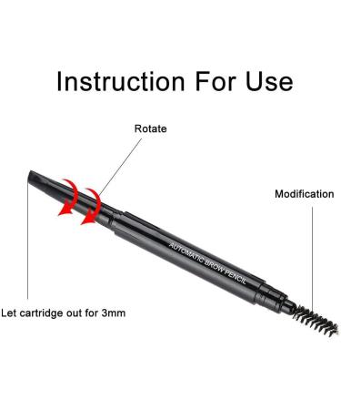 Eyebrow Pencils & Makeup with Brush Triangular Double Head Retractable Waterproof Long Lasting Eyebrow Pen(Dark Brown) - Buy Online on GoSupps.com