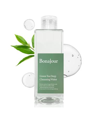 BONAJOUR Vegan beauty Green Tea Deep Cleansing Water and Makeup Removing Solution Natural Makeup Remover Cleansing Tonic 8.8 Fl. Oz
