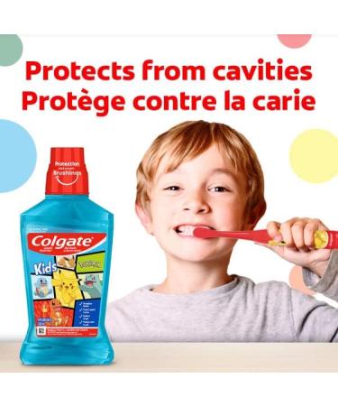 Colgate Kids Anticavity Fluoride Mouthwash Pok mon Alcohol-Free 500 mL Pokemon 500 ml (Pack of 1) - Buy Online on GoSupps.com