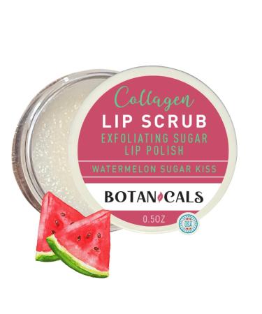 Lip Exfoliator Scrub and Moisturizer Watermelon Sugar Kiss Fruit Flavor Sugar Lip Scrub for Dark Lips Dryness and Overnight Hydration For Men & Women Made in the USA Botanicals by W.D.D.