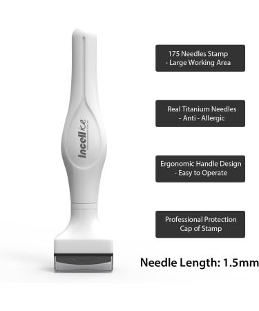 INCELLICE Dermastamp 1.5mm Derma Stamp Hair Beard Growth for Men and Women 175 Titanium Microneedle Stamp for Face Body Care 1.5 mm - Buy Online on GoSupps.com
