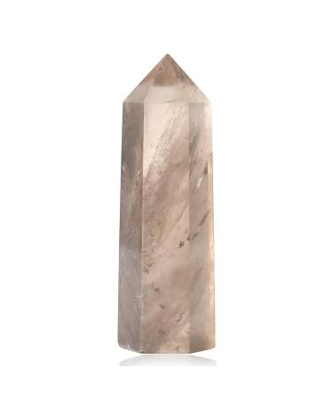 XIANNVXI 2" Smoky Quartz Crystal Wand Healing Crystals Wand Tower Natural Gemstone Stone Hexagonal Point Wand for Reiki Meditation Therapy Energy Direction