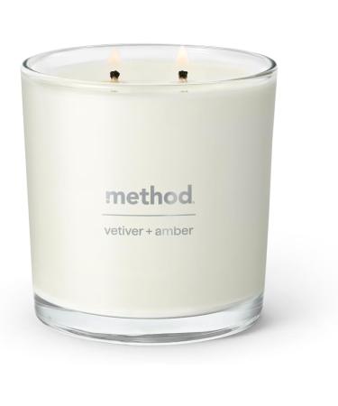Method Premium Soy Candle - Vetiver + Amber 2 Wick Eco-Friendly Recyclable Jar 14 oz | Up to 50 Hours Burn Time - Shop Internationally - Buy Online on GoSupps.com