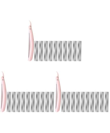 Fomiyes tool 3 sets distance face portable razor shaver hair eyebrows E beauty removal stainless steel razor brow trimmer face folding foldable 14.2x1.5cmx3pcs rosax3st