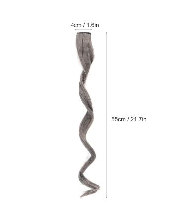 5 Piece Long Curly Gray Clip-In Hair Extensions | High Temperature Synthetic Wig for Women & Girls - Stylish & Versatile - Buy Online on GoSupps.com