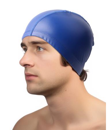 Zylioo XL/XXL Swimming Caps Swimming Cap For Large Head Oversized PU Swimming Cap Bathing Cap Waterproof Swimming Cap Blue (XXL-3XL)