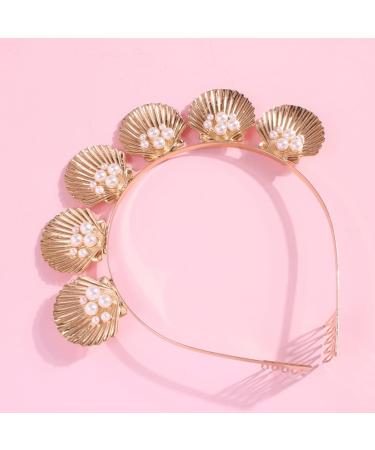 Stylish Minkissy Hair Accessories Set - Alloy Shell Hairband Sea Star Bobby Pins & Pearl Hair Clips - Buy Online on GoSupps.com