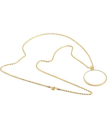 Necklace Magnifying Glass 5X Reading Magnifying Reader | Portable Magnifying Glass Stylish Magnifying Reader for Book Newspapers Reading Gold - Buy Online on GoSupps.com