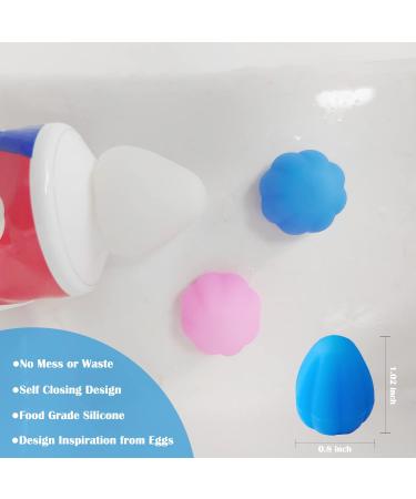 Self Closing Toothpaste Squeezer 6 Pack (White+Blue+Pink) - EasyHonor Toothpaste Cap for Kids and Adults - No Mess, No Waste - Bathroom Hygiene Solution - Buy Online on GoSupps.com