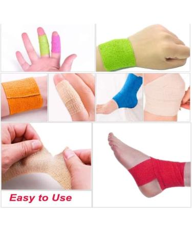 MONZO Self-Adhesive Bandages (6 Pack) 5 cm x 4.5 m Adhesive Bandage Cohesive Tape Cohesive Tape Breathable for Athletic Stretching Sports Wrist Ankle (Green) - Buy Online on GoSupps.com