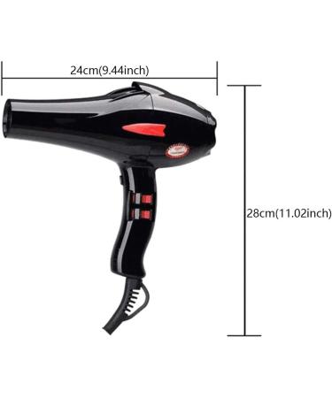 Hair Dryer with LED Indicator Powerful AC 2300W Professional Hairdryer Negative Ionic Technology Hairdryer with Nozzle with 3 Heat 2 Speed Settings Low Noise for Home and Salon Black Small Gift - Buy Online on GoSupps.com