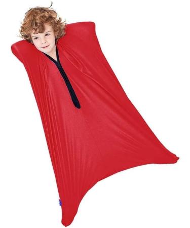 BANTASE Sensory Body Sock For Kids Full-Body Wrap Stretchy Body Sox To Relieve Stress For Children With Autism Anxiety (Color : Rot Size : S) S Rot