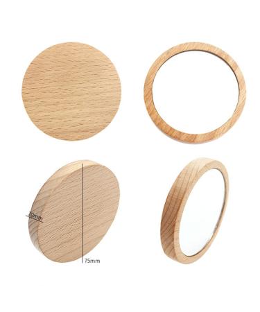Lurrose 4pcs Round Wooden Pocket Mirror - Compact 7.5 cm Mirrors for Purses | International Shipping Available - Buy Online on GoSupps.com