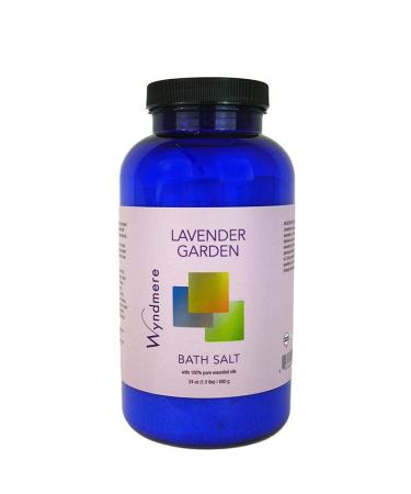 Wyndmere Lavender Garden Bath Salts - Made with 100% Pure Therapeutic Essential Oils and European Sea Salts - Soothing and Relaxing - 24oz